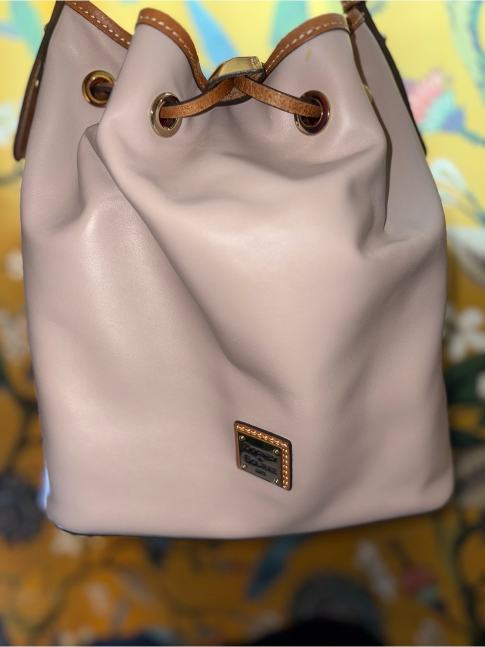 Dooney and Bourke Tasha Wexford Smooth leather oyster bucket bag